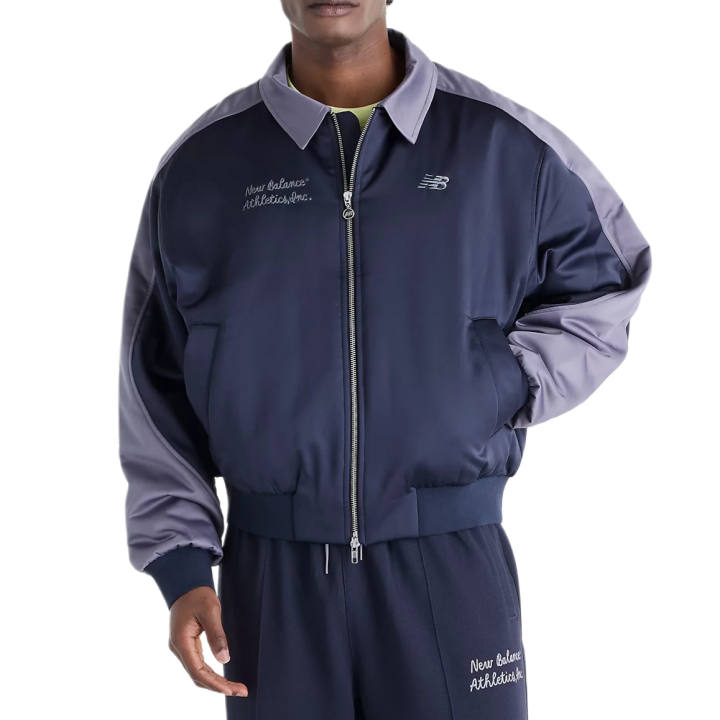 New Balance New Balance Puffer Jackets Men's Night Blue/Neptune Gray Lapel Moderate