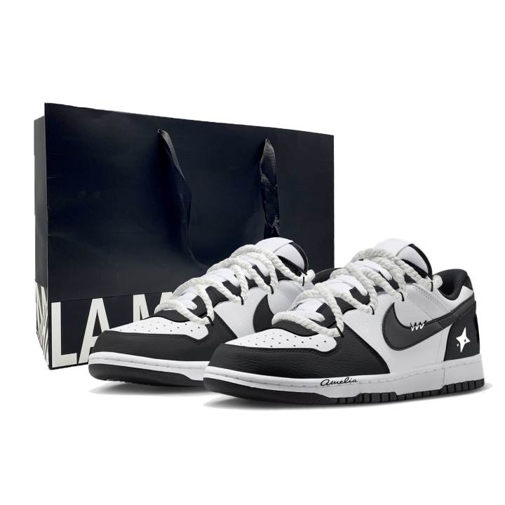 Nike Nike Big Skateboard Shoes Men's Low Top Black White