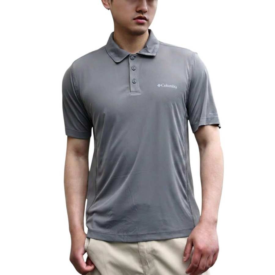 Columbia Polo Shirts Men's 024 Gray Polo Collar Moderate