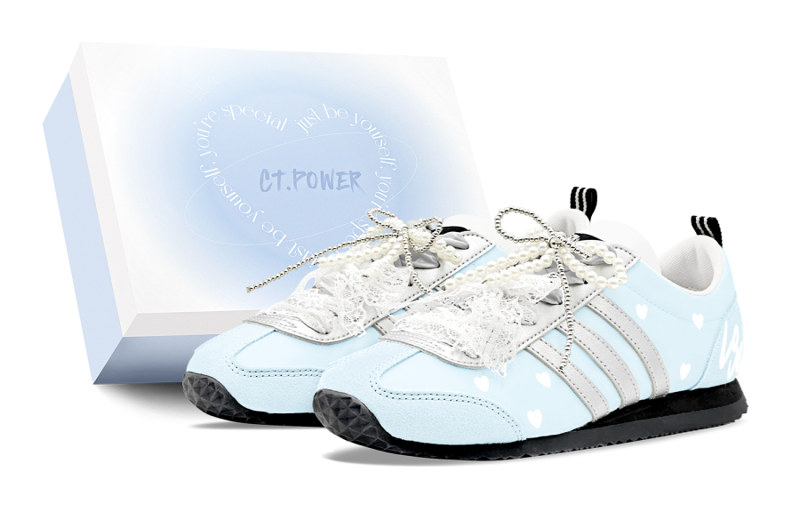 Adidas Adidas VS JOG 2.0 German Army Trainers Unisex Low Top Silver/White/Blue