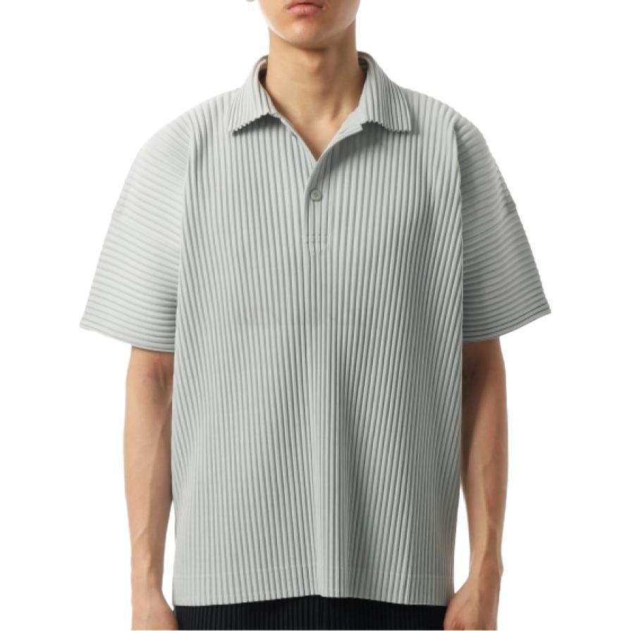 ISSEY MIYAKE Polo Shirts Men's Gray Polo Collar Moderate Other