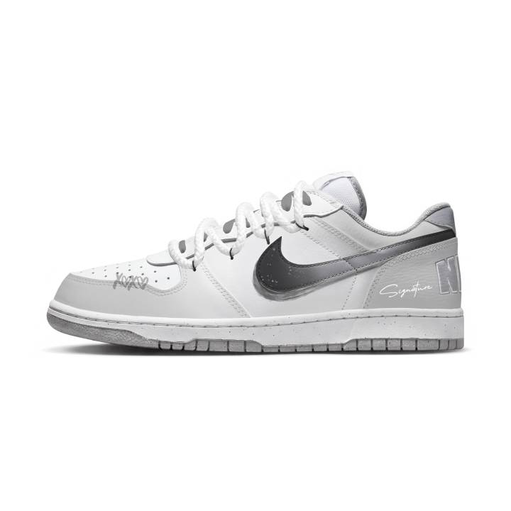 Nike Nike Big Low Lux Skateboard Shoes Men's Low Top White Gray Black Gradient Colorway