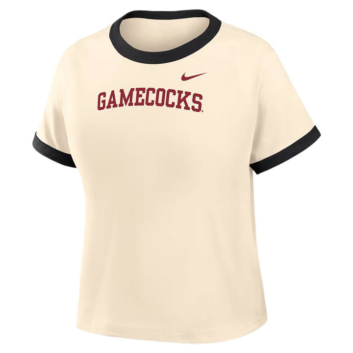 Nike Nike College T Shirts Women's Natural/Black Crew Neck