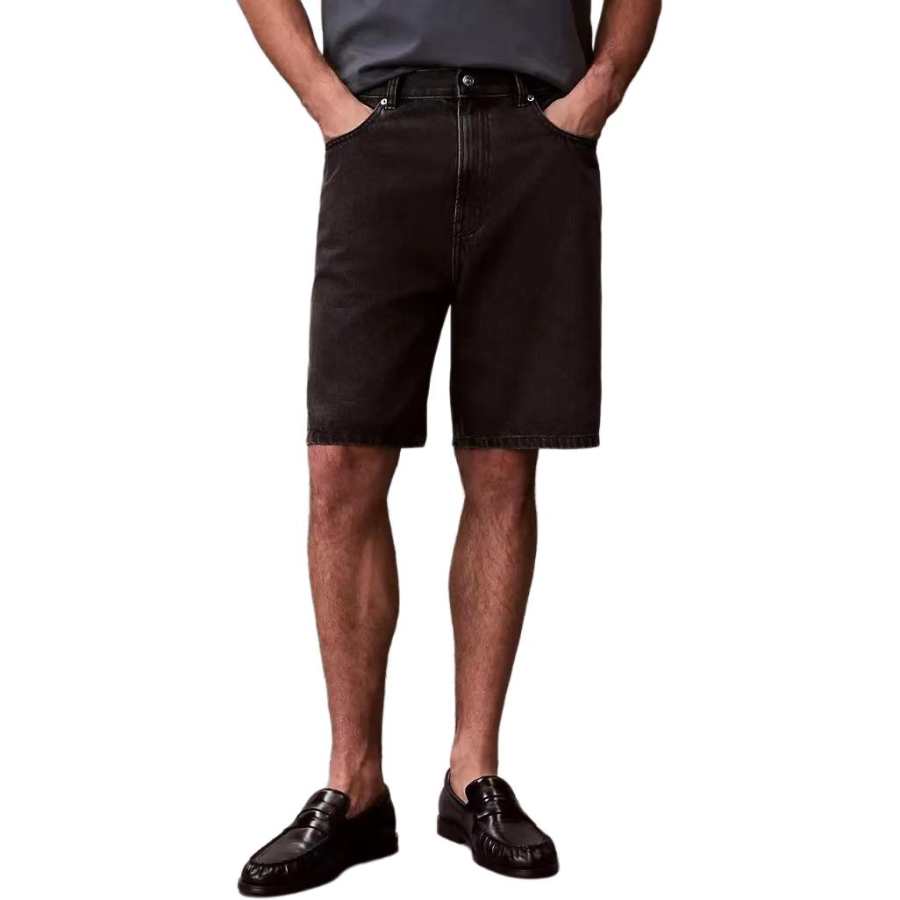Calvin Klein Denim Shorts Men's Black Gray Color Moderate