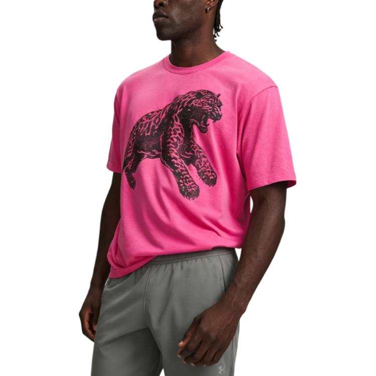 Under Armour T Shirts Men's Pink Crew Neck