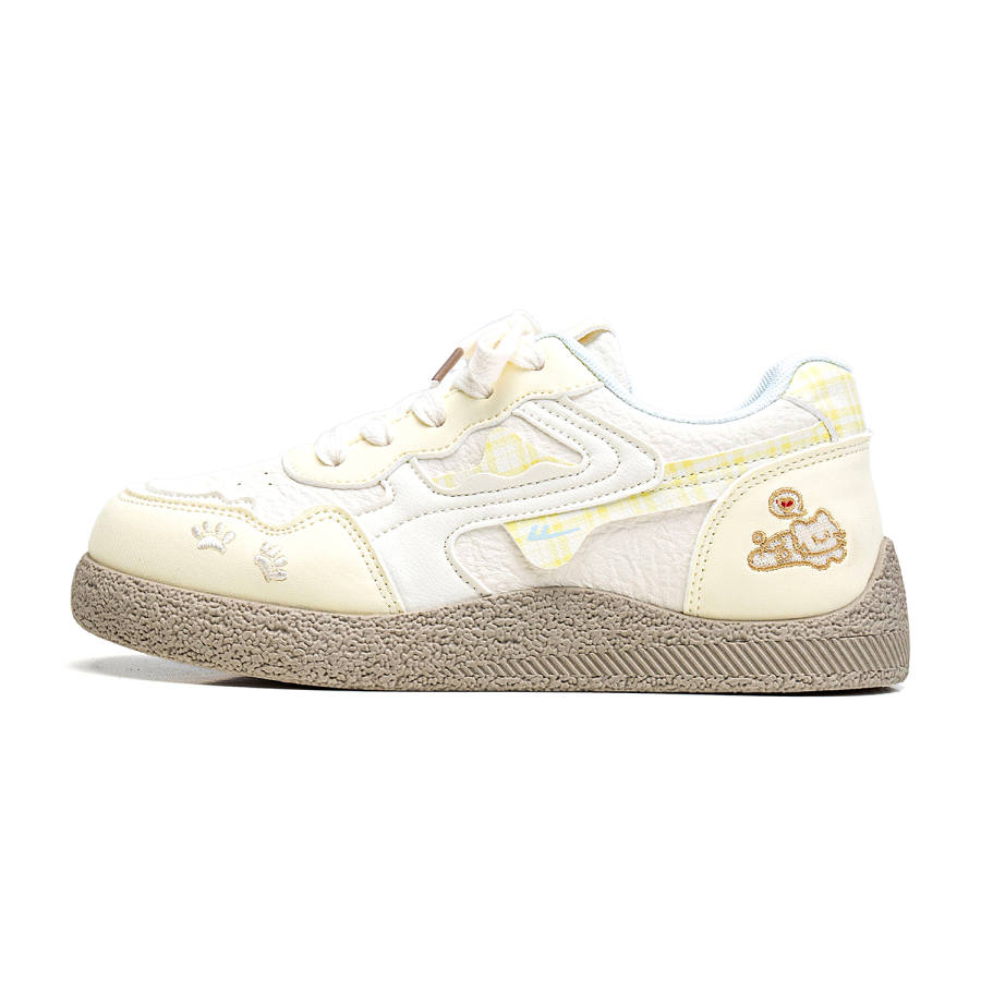 WARRIOR Skateboard Shoes Women's Low Top Beige Yellow Blue