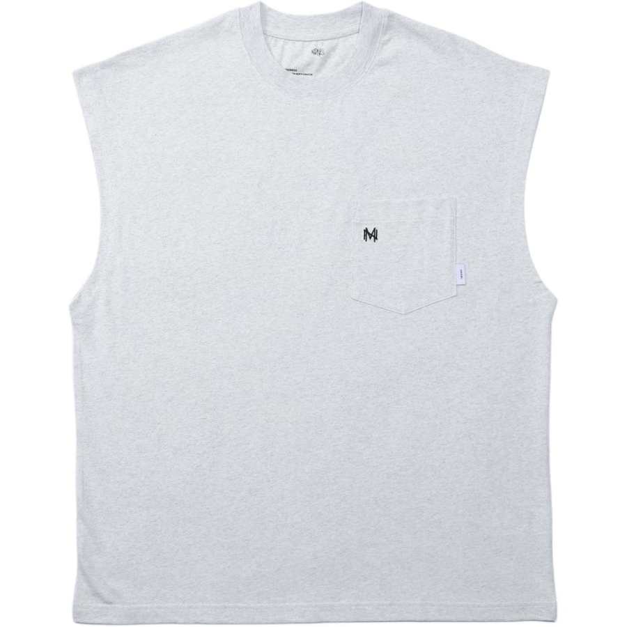 MADNESS Tank Tops Men's Gray Crew Neck Moderate Straight Fit