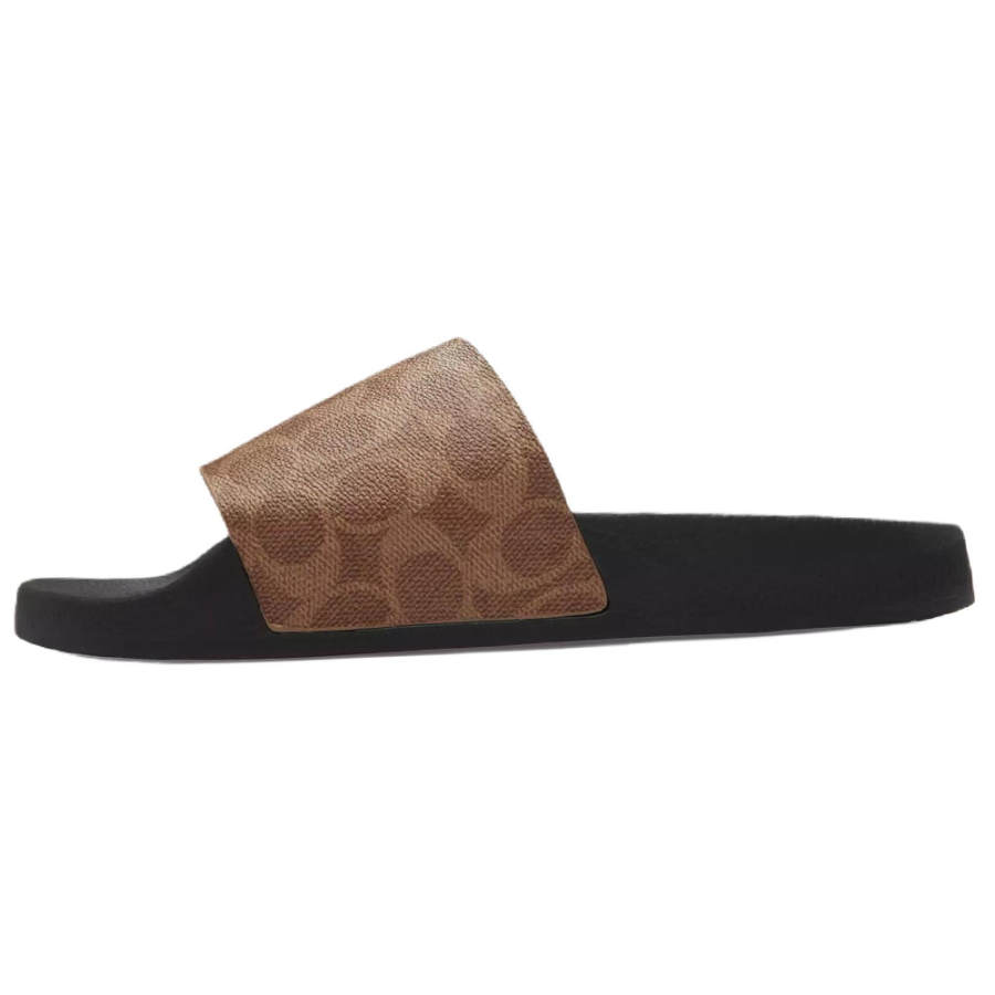 COACH Signature Slide Slippers Men's Khaki