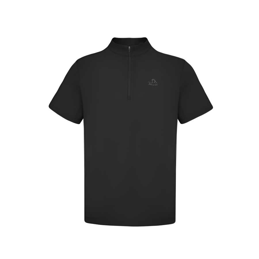 PELLIOT T Shirts Men's Twilight Black Stand Collar Moderate Straight Fit