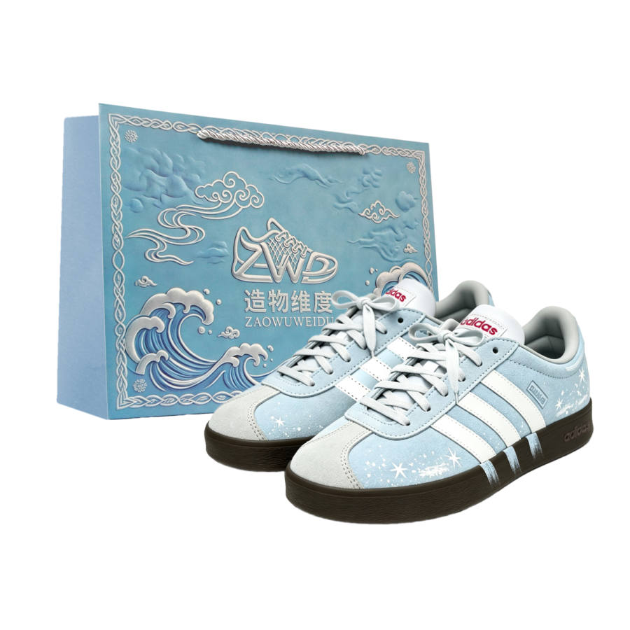 Adidas Adidas VL COURT 2.0 Skateboard Shoes Unisex Low Top White/Blue