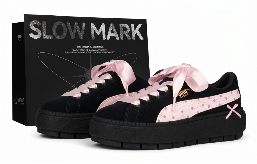 PUMA Platform Trace Skateboard Shoes Women's Low Top Pink