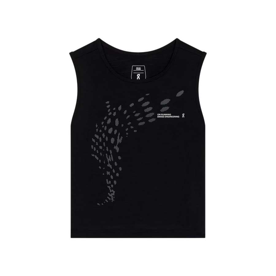 On Running Tank Tops Women's Black Crew Neck Moderate