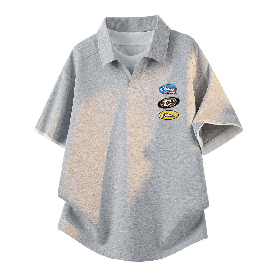 Disney Polo Shirts Unisex Polo Collar Moderate Straight Fit
