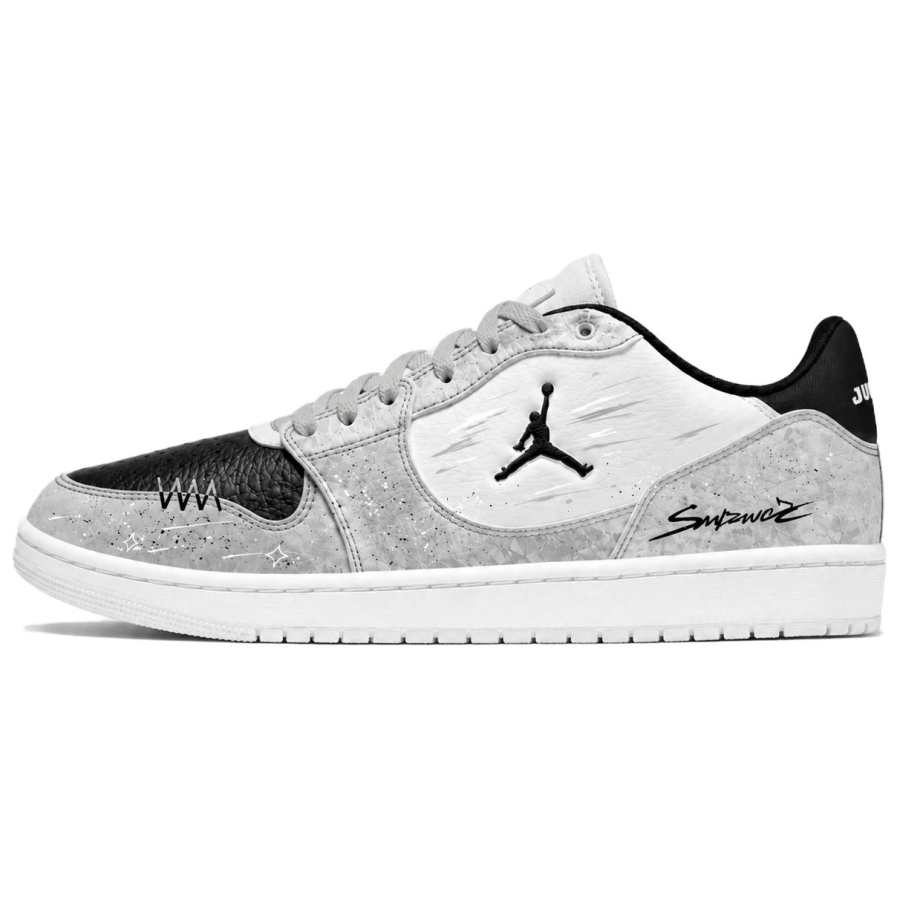 Jordan Jordan COURT CONNECT Skateboard Shoes Men's Low Top Black White Gray Structure Design