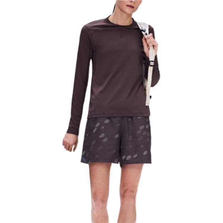 On Running T Shirts Women's Brown Crew Neck