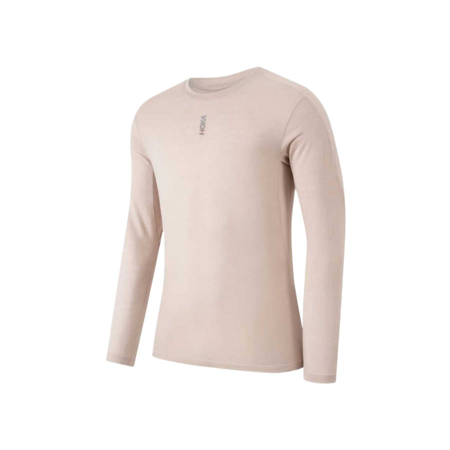 HOKA ONE ONE T Shirts Men's River Stone Gray Crew Neck Thin Straight Fit