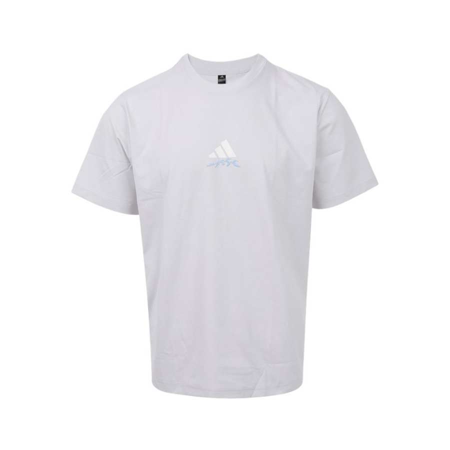 Adidas Adidas T Shirts Men's Light Gray White Crew Neck Moderate