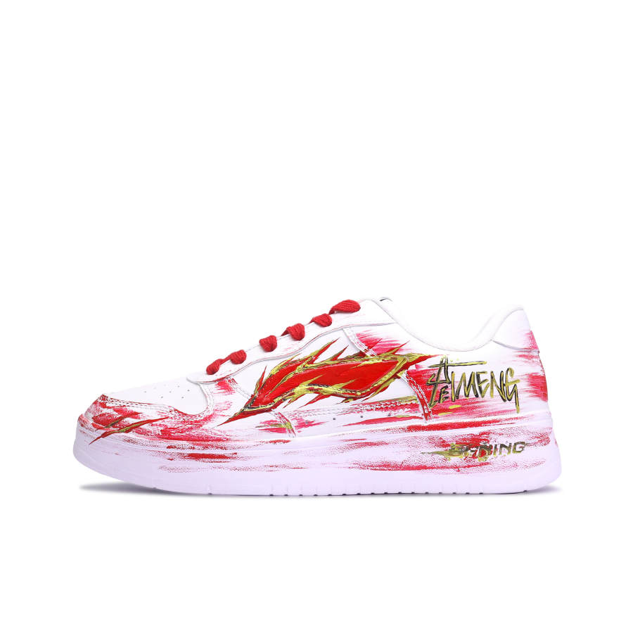 Li-Ning Li Ning Floating Boat Skateboard Shoes Women's Low Top Red Gold