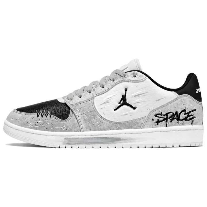 Jordan Jordan COURT CONNECT Skateboard Shoes Men's Low Top Black White Gray Structure Design