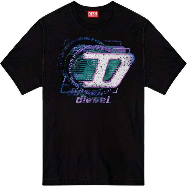 DIESEL T Adjust R11 Logo Flocked T Shirt