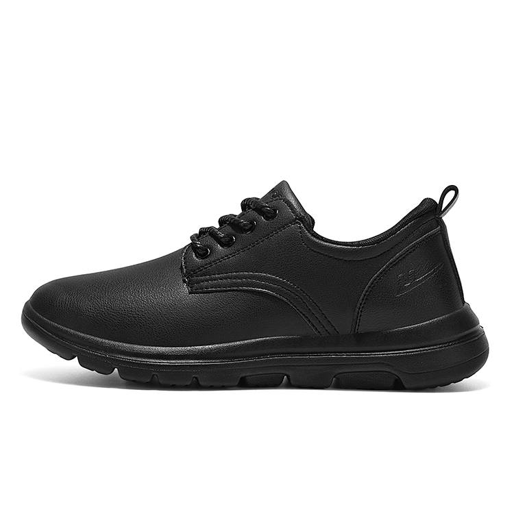 WARRIOR WARRIOR Casual Leather Shoes Men's Low Top Black