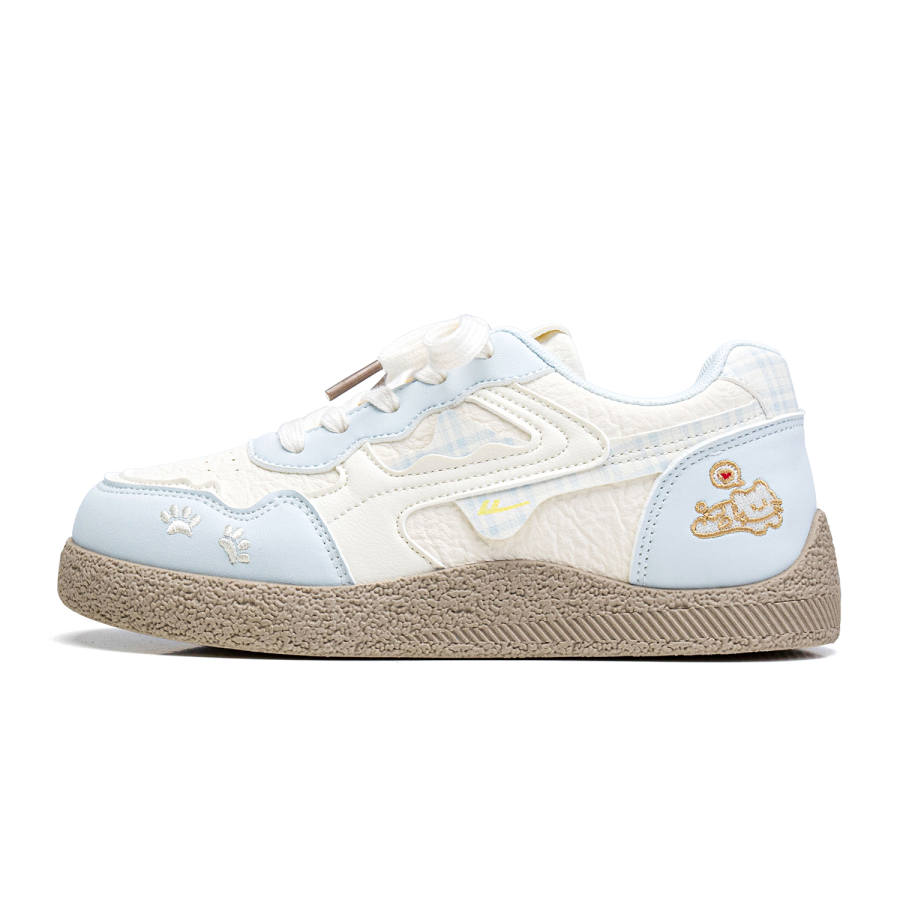 WARRIOR Skateboard Shoes Women's Low Top Beige Blue