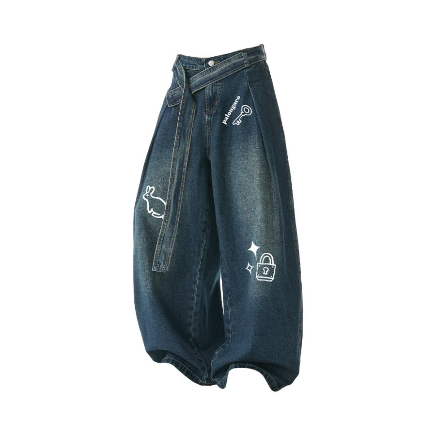 PAL ONGACO Jeans Unisex Moderate Wide Leg Pants