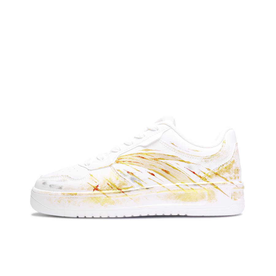 ANTA Easy Skateboard Shoes Men's Low Top Gold Red Contrast