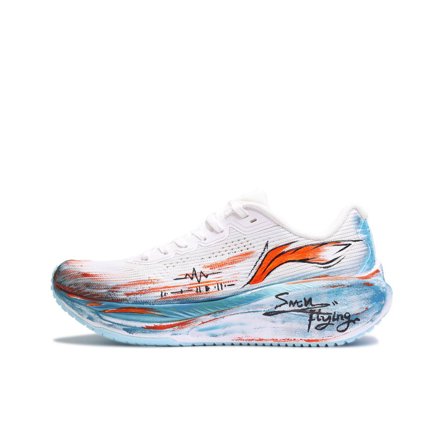 Li-Ning Li Ning Version 2.0 Running Shoes Unisex Low Top White Blue Orange Graffiti Colorway