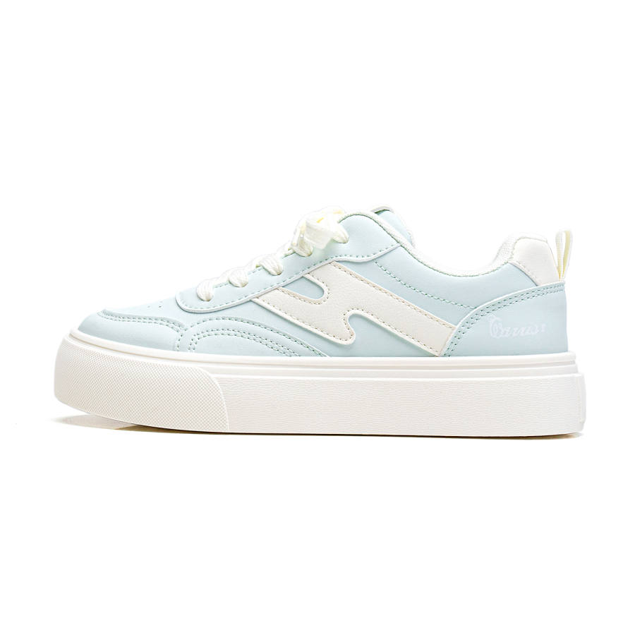 WARRIOR Skateboard Shoes Women's Low Top Green Beige