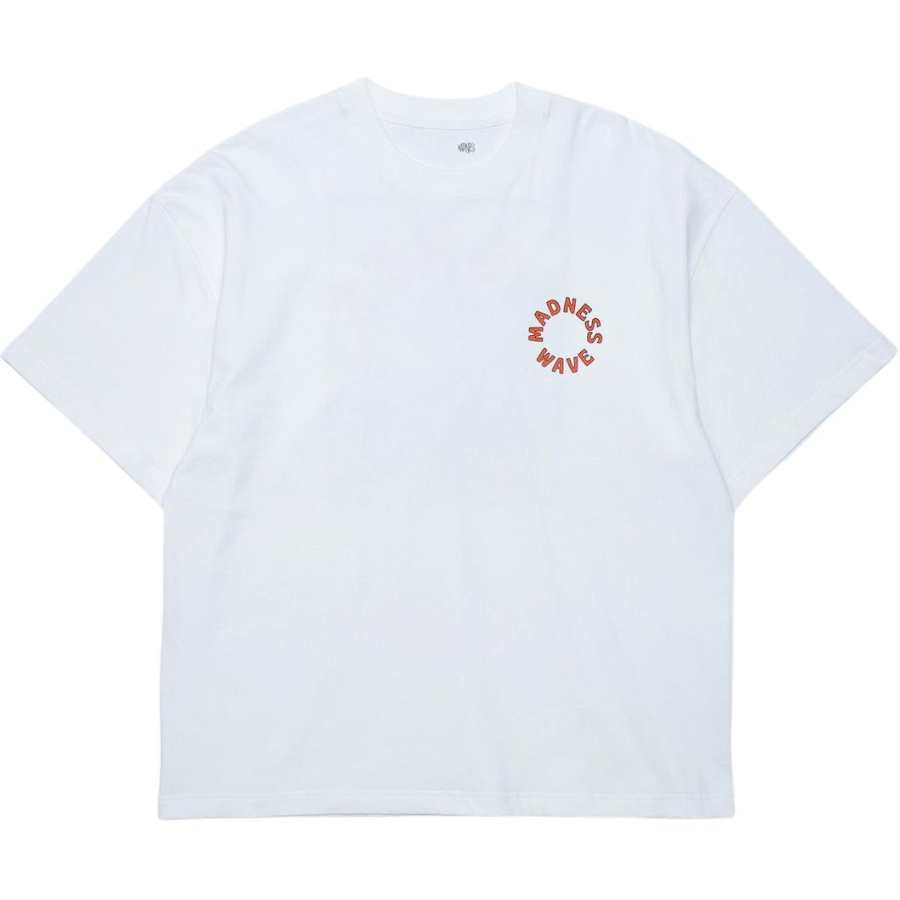 MADNESS T Shirts Men's White Crew Neck Straight Fit