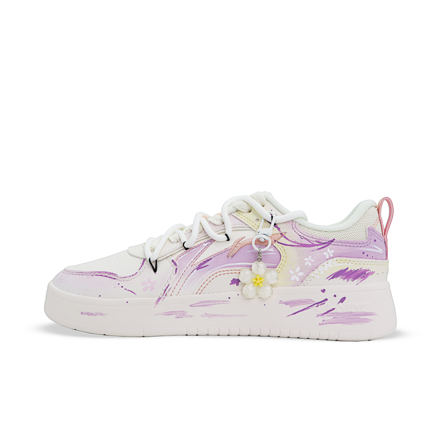 Li-Ning Li Ning Wheat Age Skateboard Shoes Women's Low Top Purple White