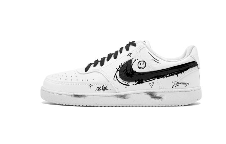 Nike Nike Court Vision Low Skateboard Shoes Men's Low Top White/Black