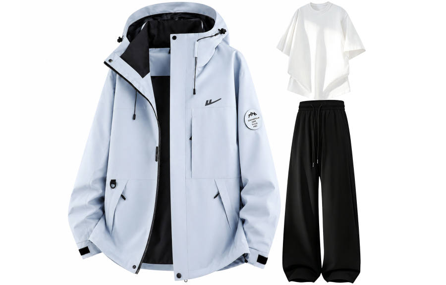 WARRIOR WARRIOR Windbreaker Jacket & Pants Sets Unisex Hooded Non Detachable Moderate