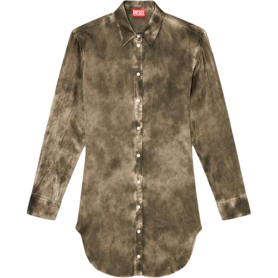 DIESEL Shirts Women's Army Green Lapel Moderate