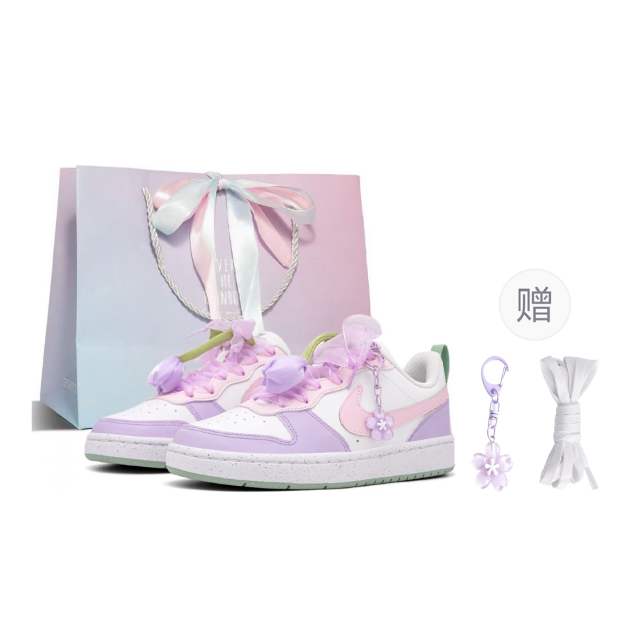 Nike Nike Court Borough Skateboard Shoes Women's Low Top White/Pink