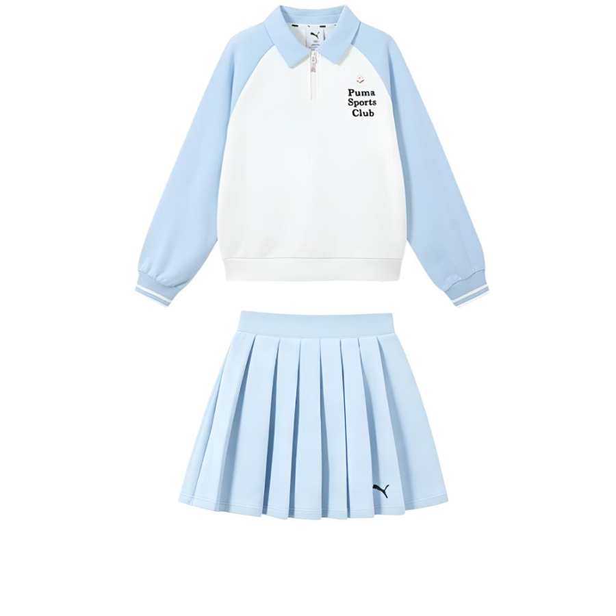 PUMA Kids Two Piece Skirt Sets Lapel Moderate Short Skirt