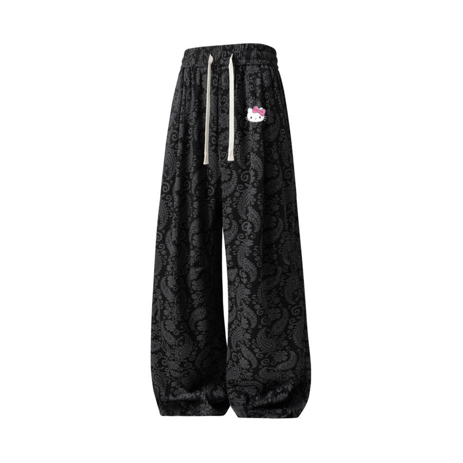 Sanrio Hello Kitty Casual Pants Women's Moderate Wide Leg Pants