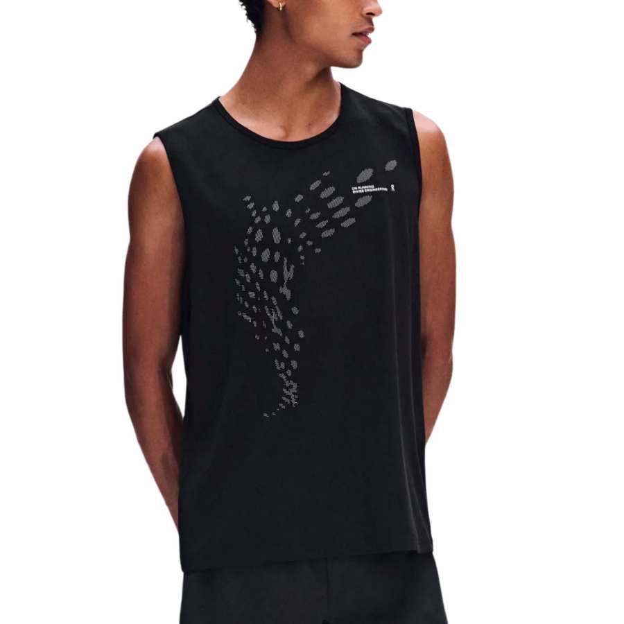 On Tank Running Tank Tops Men's Black Crew Neck