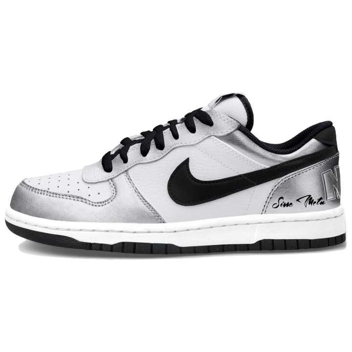Nike Nike Big Skateboard Shoes Unisex Low Top Silver