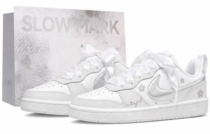 Nike Nike Court Borough Skateboard Shoes Women's Low Top Silver