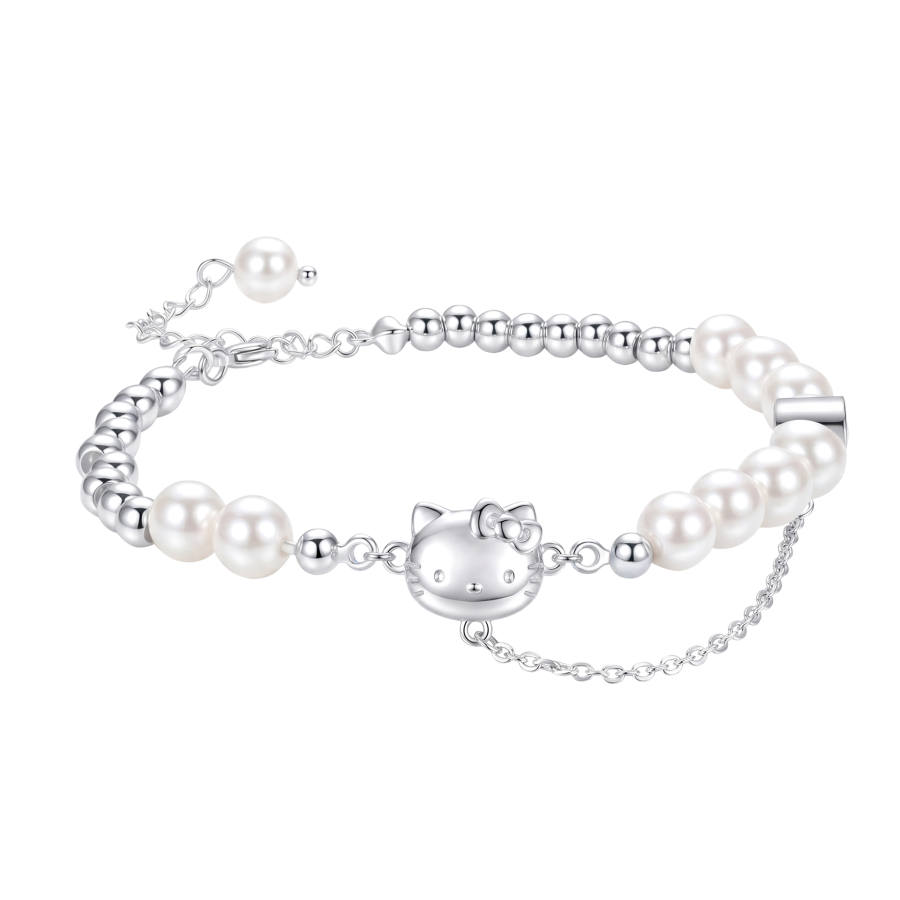 Sanrio x Hello Kitty 925 Sterling Silver Synthetic Cubic Zirconia Bracelets Women's