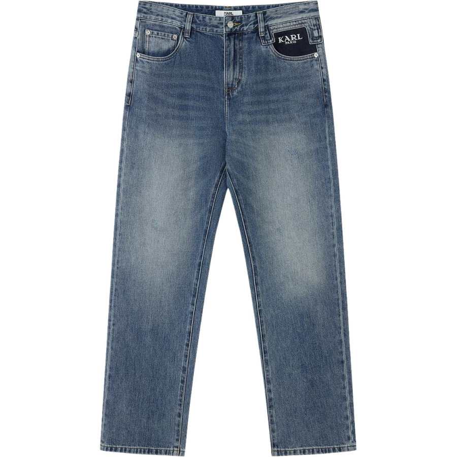 KARL LAGERFELD / Karl Lagerfeld Jeans Men's Denim Blue Moderate Straight Fit Pants