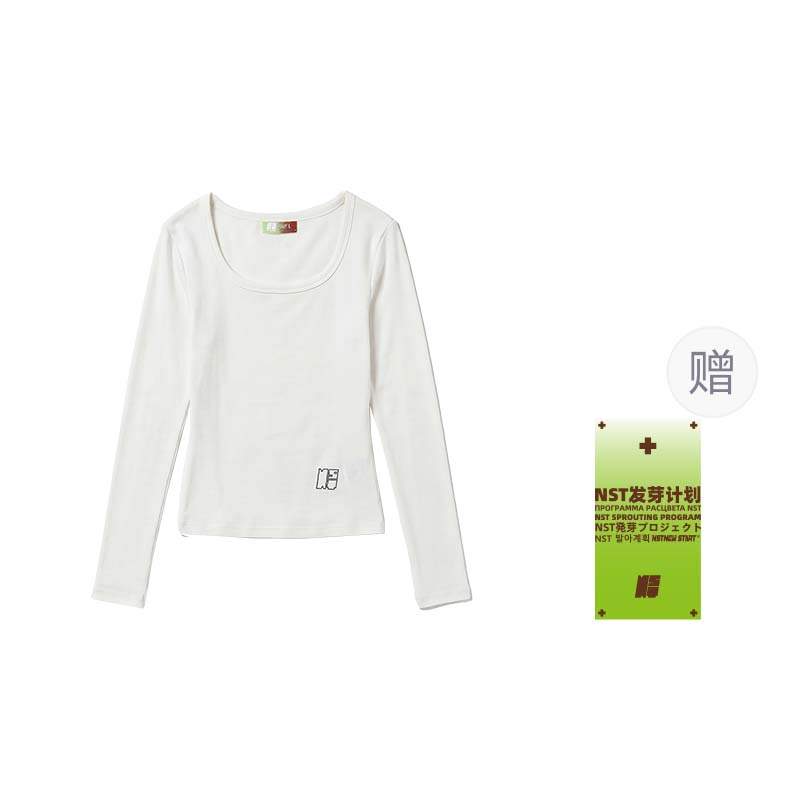 NSTNEW START T Shirts Women's Square Collar Thin Nipped In Waist