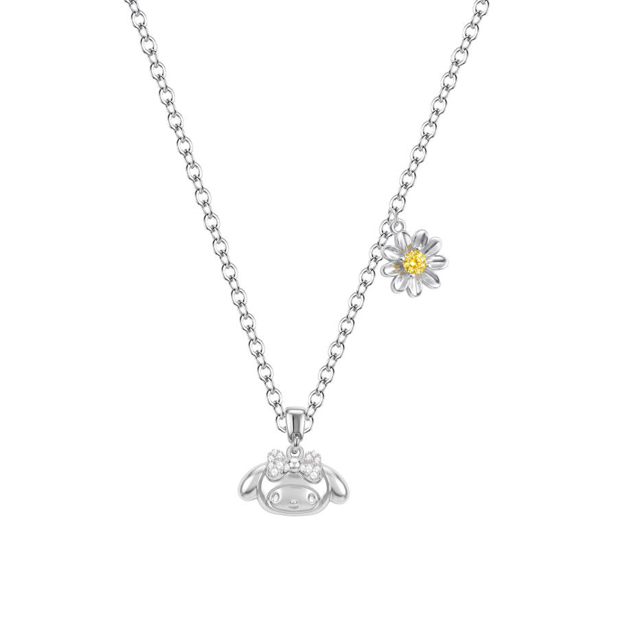 Sanrio x My Melody 925 Sterling Silver, Synthetic Cubic Zirconia Alloy Necklaces Women's