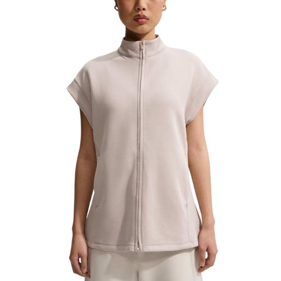 Nike Nike 24.7 Fitness Clothing Women's Cream II/Preppy Gray Stand Collar Moderate Nipped In Waist