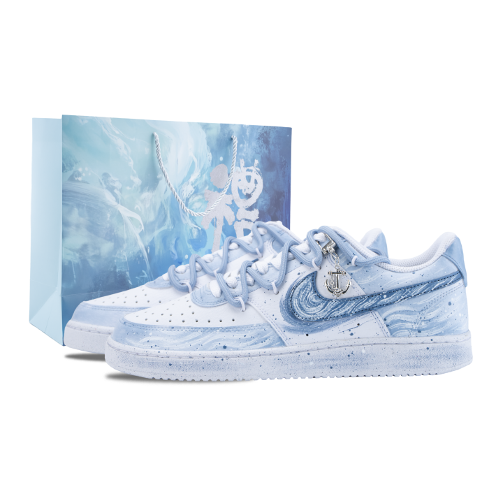 Nike Nike Court Vision 1 Skateboard Shoes Unisex Low Top White/Blue