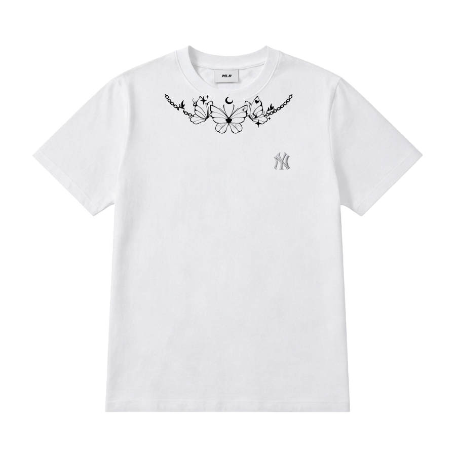 MLB T Shirts Unisex White Crew Neck Moderate Straight Fit