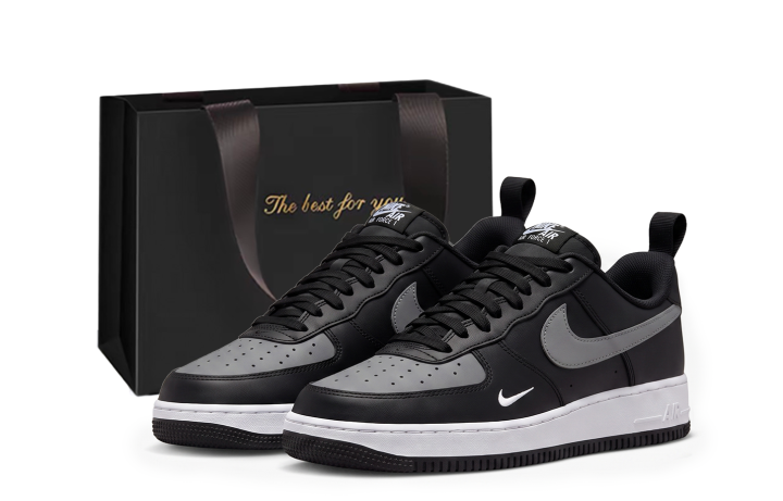 Nike Nike Air Force 1 Skateboard Shoes Unisex Low Top Black Gray