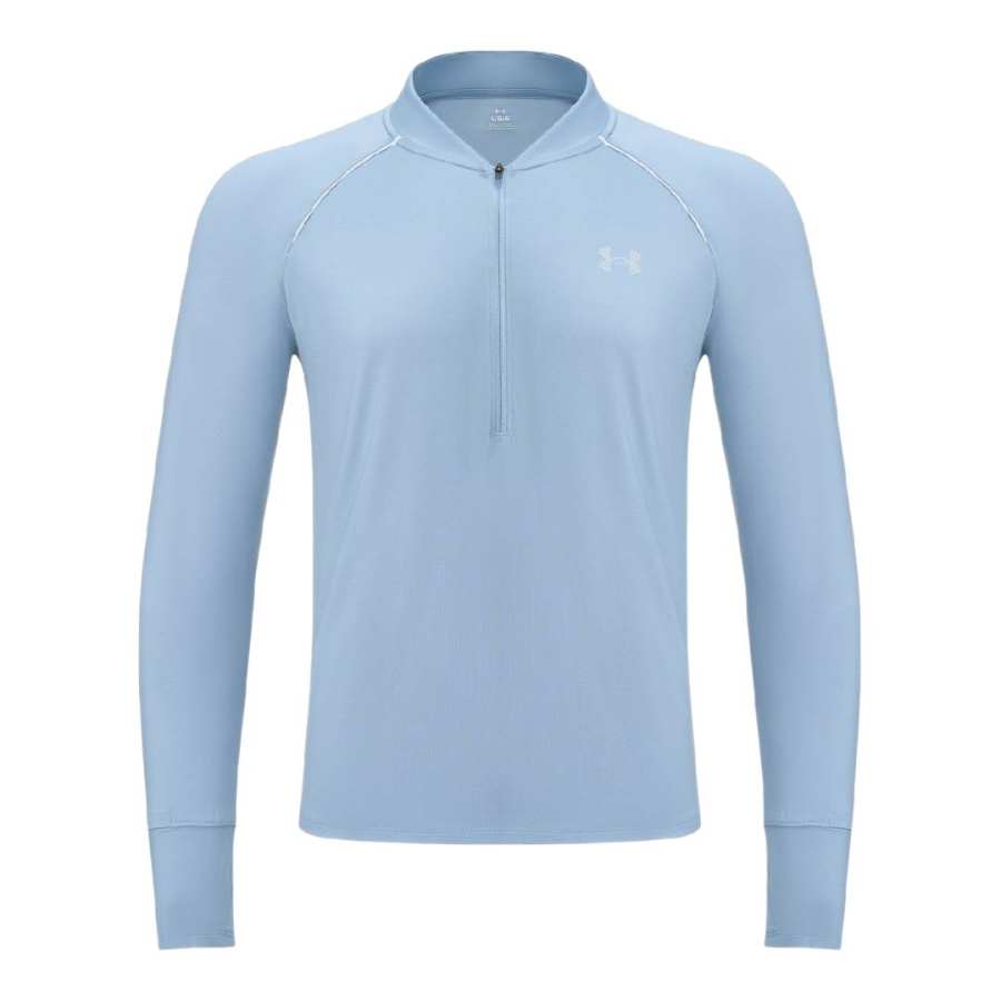 Under Armour Velociti Running T Shirts Men's Popular Blue 448 Stand Collar Moderate